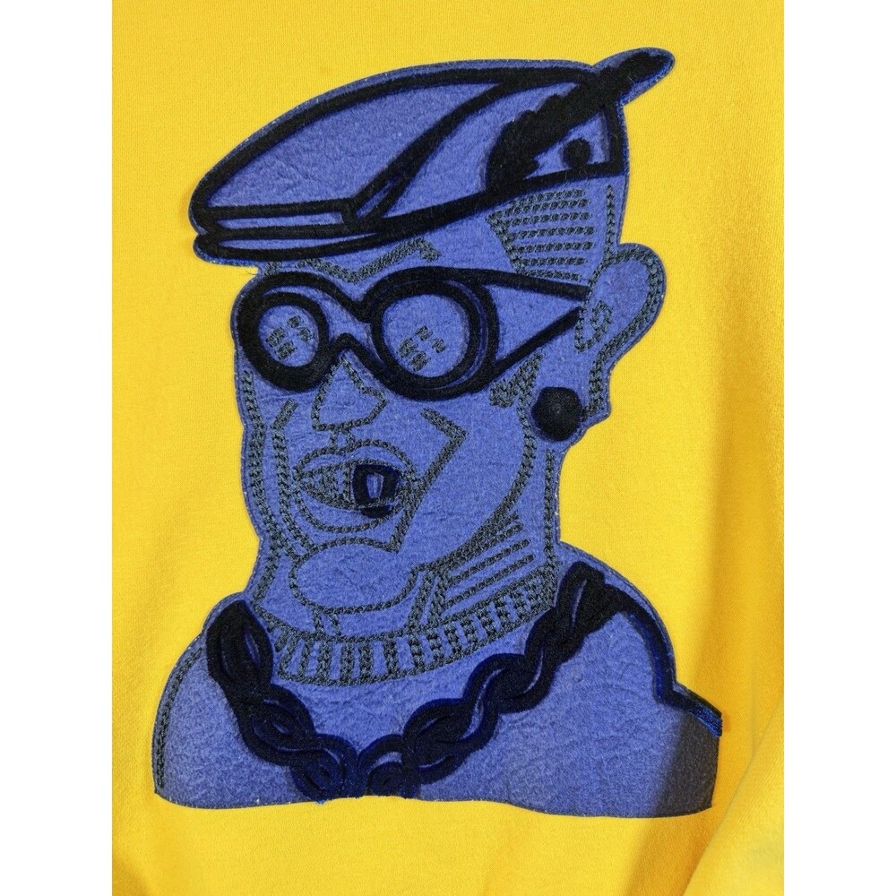 2 Moncler 1952 Genius Men’s Yellow Graphic Logo Crewneck Fleece Sweatshirt
